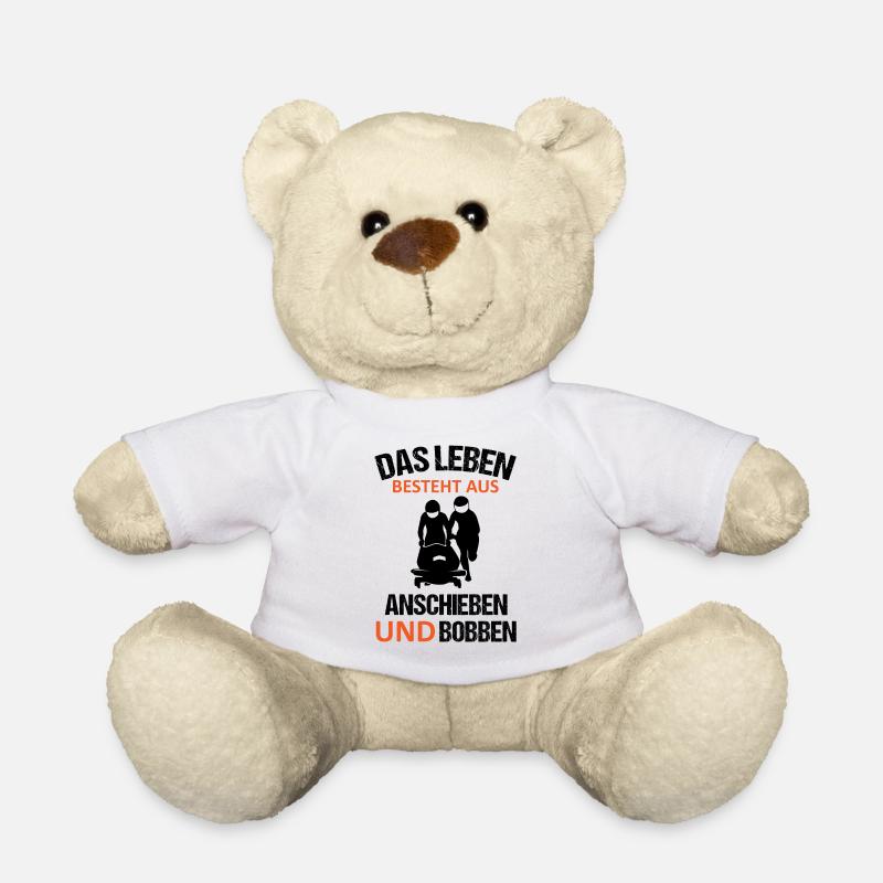 Bobfahren Lustiger Spruch Bobfahrer Geschenk - Teddy - Weiß
