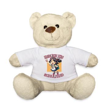 Endlich ein Schulkind Anime Mädchen - Teddy - Weiß - Vorne