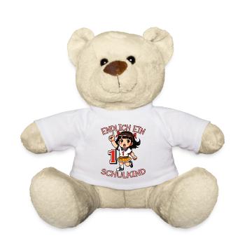 Endlich ein Schulkind Anime Mädchen - Teddy - Weiß - Vorne