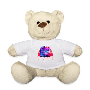 Vaporwave City Sunset - Teddy Bear - white - Front