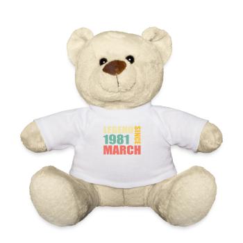 42e anniversaire Mars Né en 1981 Idée cadeau - Nounours - blanc - Devant