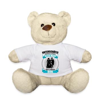 Bobfahrer Alter Mann Spruch Bobfahren Geschenk - Teddy - Weiß - Vorne