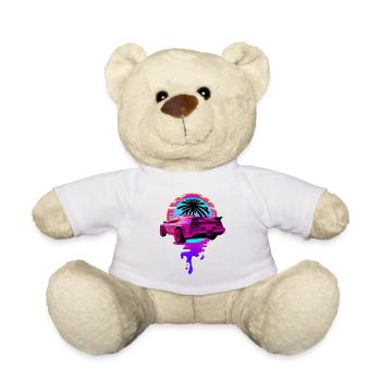 Retro Wave Sports Car 80s Skyline Vaporwave - Nounours - blanc - Devant