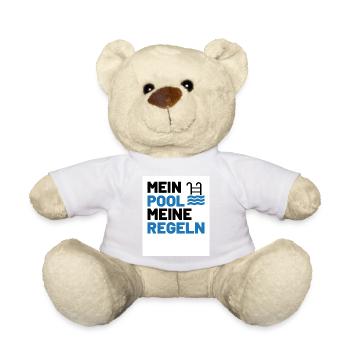 Planschbecken Swimmingpool Pool Schwimmen Geschenk - Teddy - Weiß - Vorne