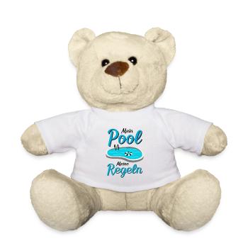 Planschbecken Swimmingpool Pool Schwimmen Geschenk - Teddy - Weiß - Vorne