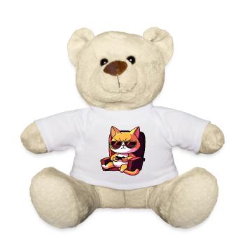 Cat Gaming Gamer Gamers Gamblers - Teddy Bear - white - Front