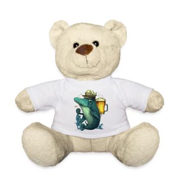 Capitaine de poisson de haute mer avec bière artisanale - Nounours - blanc - Devant