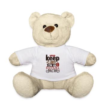 Restez calme drôle maman de football - Nounours - blanc - Devant