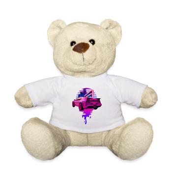 Rétro Wave Sports Car Vaporwave Sunset - Nounours - blanc - Devant