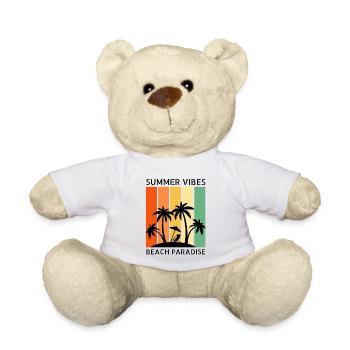 Ambiance estivale - Été, soleil et plage - Nounours - blanc - Devant