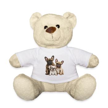 Famille de bouledogue français - Nounours - blanc - Devant
