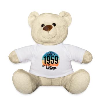 Millésime Fabriqué en 1959 Année de naissance 1959 Anniversaire - Nounours - blanc - Devant