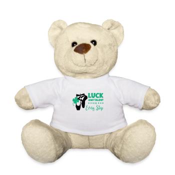 St. Patrick's Day Ballet Dancer Shamrock Clover - Teddy Bear - white - Front