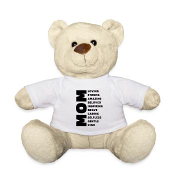 Mom description - Mother's Day Funny Gift - Teddy Bear - white - Front