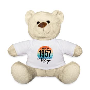Vintage Made in 1957 Geburtsjahr 1957 Geburtstag - Teddy - Weiß - Vorne