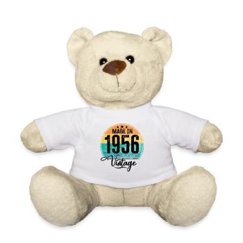 Millésime fabriqué en 1956 Année de naissance 1956 Anniversaire - Nounours - blanc - Devant