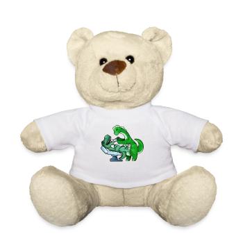 TREX chez le dentiste Brachiosaurus - Nounours - blanc - Devant