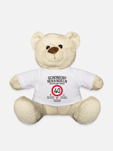 40. Geburtstag Schonend Behandeln 40 Tempolimit 40 - Teddy - Weiß