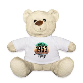 Millésime fabriqué en 1953 Année de naissance 1953 Anniversaire - Nounours - blanc - Devant