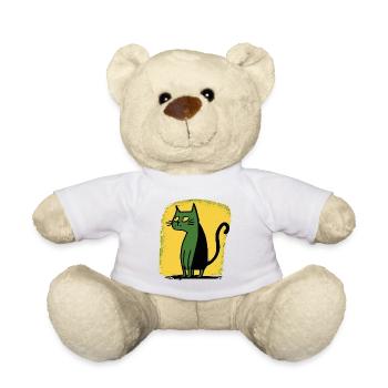 seltsame komische Vintage Cartoon-Katze - Teddy - Weiß - Vorne