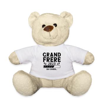Annonce Grossesse Surprise Futur Grand Frère 2023 - Nounours - blanc - Devant