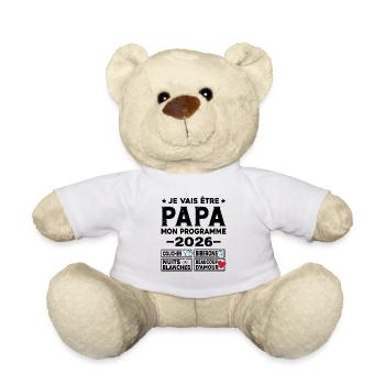 Je vais être papa mon programme en 2026 - Nounours - blanc - Devant