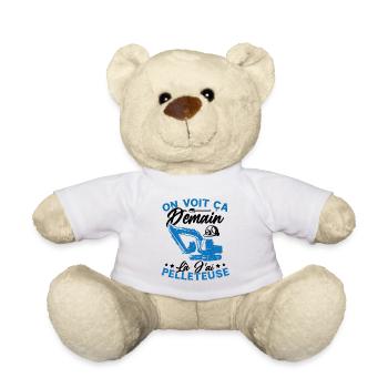On voit ça demain là J'ai pelleteuse Humour Cadeau - Nounours - blanc - Devant