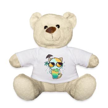 Eine Katze mit Sonnenbrille - Teddy - Weiß - Vorne