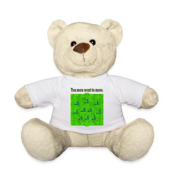 Ten Men Went To Mow - Teddy Bear - white - Front