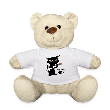 Chat avec couteau que diriez-vous non - Nounours - blanc - Devant