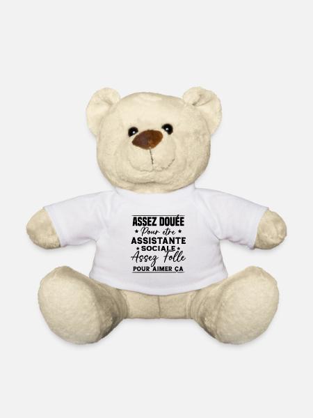 Assistante Sociale Humour Métier Idée Cadeau Femme - Nounours - blanc
