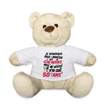 conneries 58 ans / cadeau anniversaire 58 ans - Nounours - blanc - Devant