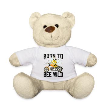 Born To Bee Wild - Teddy Bear - white - Front