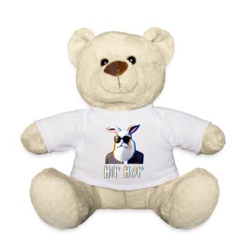 Hip Hop Hipster Rabbit Rabbit with Beard - Teddy Bear - white - Front