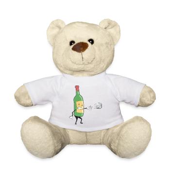 Petanque and wine Boccia balls Petanque outfit - Teddy Bear - white - Front