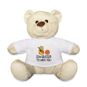 Button Thread Sibling Goals Big Brother Sister Pun - Teddy Bear - white - Front