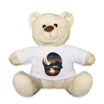 Campen bei Lagerfeuer und Mondschein - Teddy - Weiß - Vorne