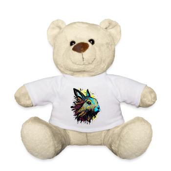 Lapin lapin Cadeau de Pâques Visage de lapin coloré - Nounours - blanc - Devant
