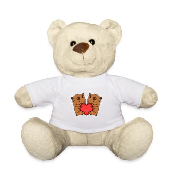 Capybara capybara heart motif - Teddy Bear - white - Front
