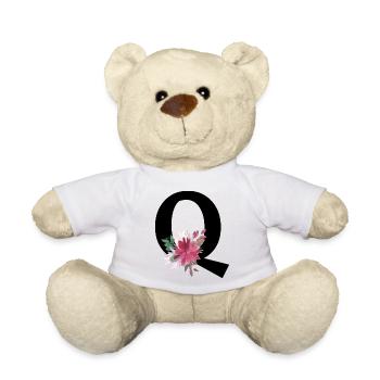 Blumenbuchstabe q - Teddy - Weiß - Vorne