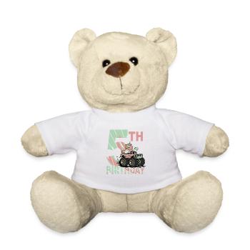 Anniversaire de fille 5 ans J’ai déjà 5 ans - Nounours - blanc - Devant