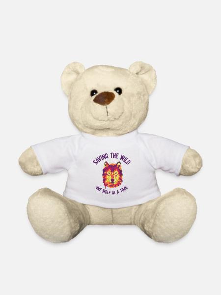 World Wildlife Day Wolf Art Wildlife Conservation - Teddy Bear - white