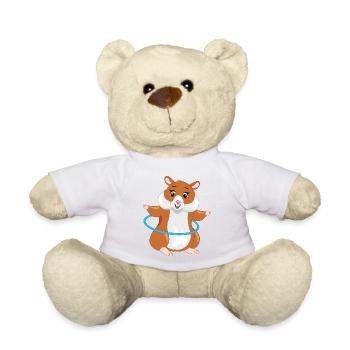 Un drôle de hamster tord le cerceau sportif - Nounours - blanc - Devant