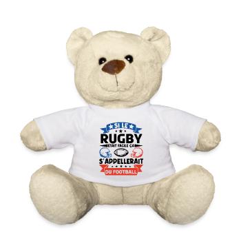 Cadeau rugbyman. cadeau rugby France. rugby fan . - Nounours - blanc - Devant