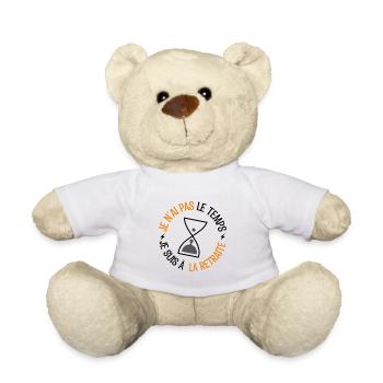 cadeau de retraite, cadeau départ en retraite. - Nounours - blanc - Devant