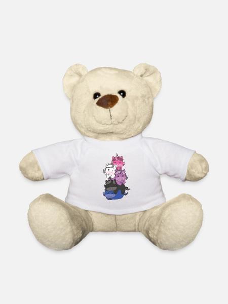 Genderfluid Flag Pride LGBTQ Mignon Unicorn Stack - Nounours - blanc