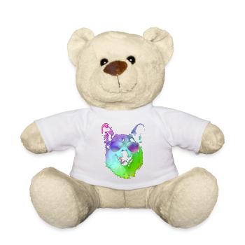 Laisser refroidir Corgi avec lunettes de soleil - Nounours - blanc - Devant
