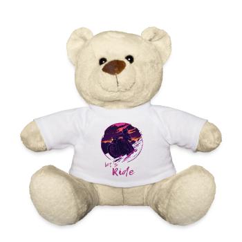Motocyclistes Let’s Ride Synthwave - Nounours - blanc - Devant