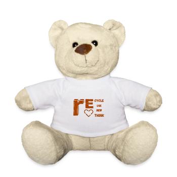 Recycler Réutiliser Renouveler Repenser Graphique - Nounours - blanc - Devant