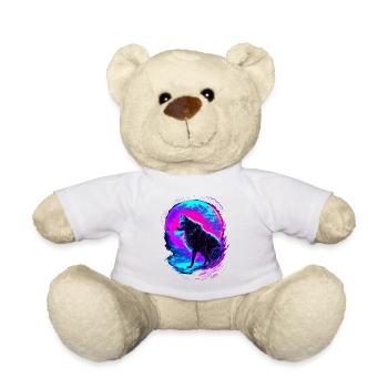 Wolf Neon Moon Synthwave - Teddy - Weiß - Vorne